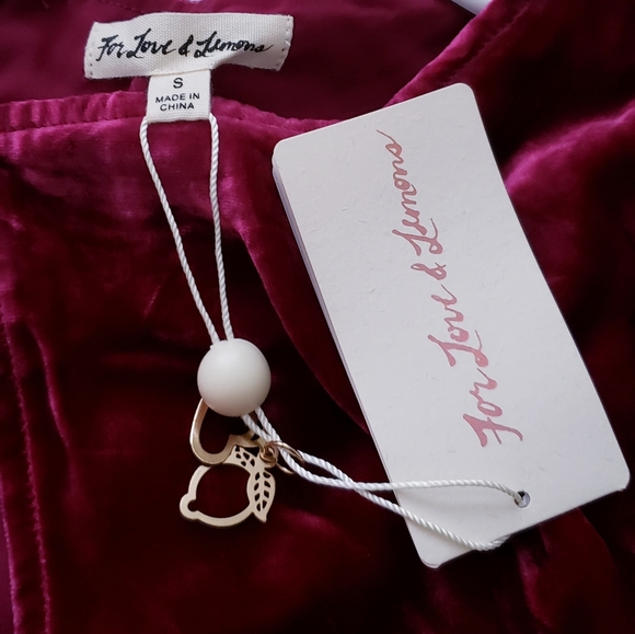 For Love And Lemons Raspberry Velvet Mini Dress | SMALL - Picture 6 of 9
